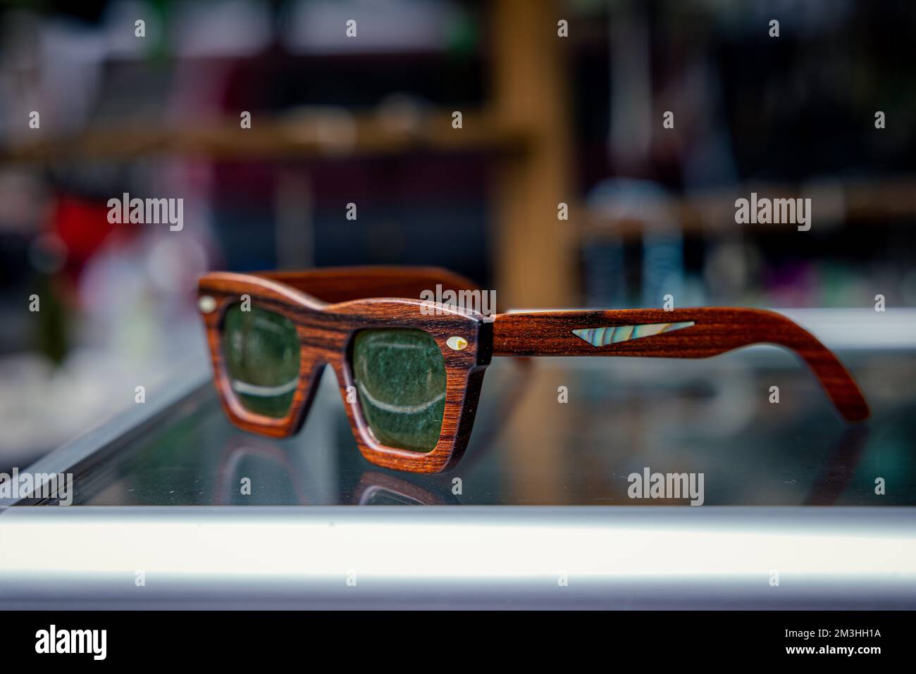 Ray Ban sunglasses with Big Sur jade Stock Photo