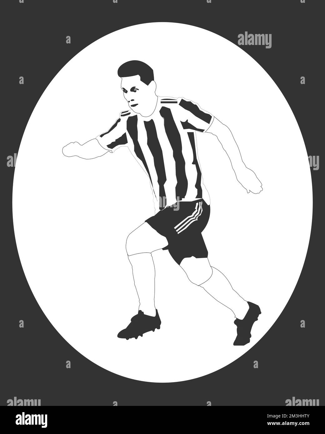 Lionel Messi Argentina footballer Vector Illustration image, Black and White image : Colombo, Sri Lanka – December 16, 2022 Stock Vector