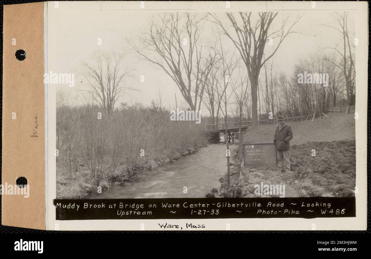 Muddy Brook at bridge on Ware Center, Gilbertville Road looking