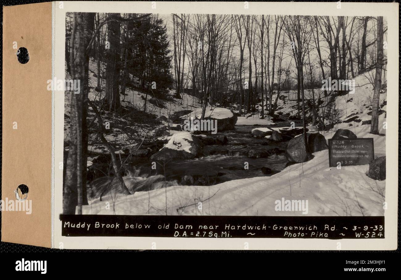 Muddy Brook below old dam near HardwickGreenwich Road, drainage area