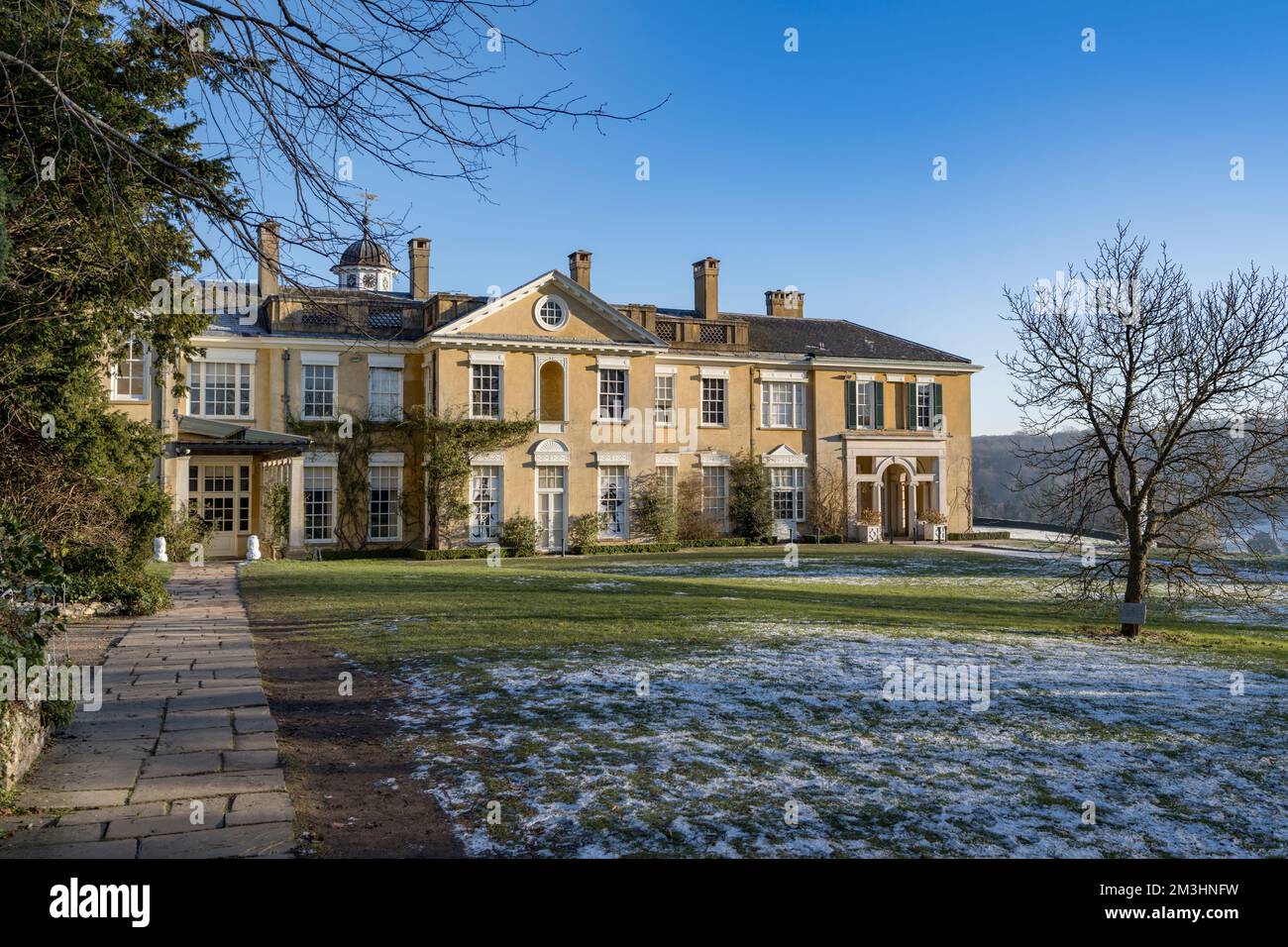 Polesden Lacey Surrey mid winter sun and a sprinkle of snow looking