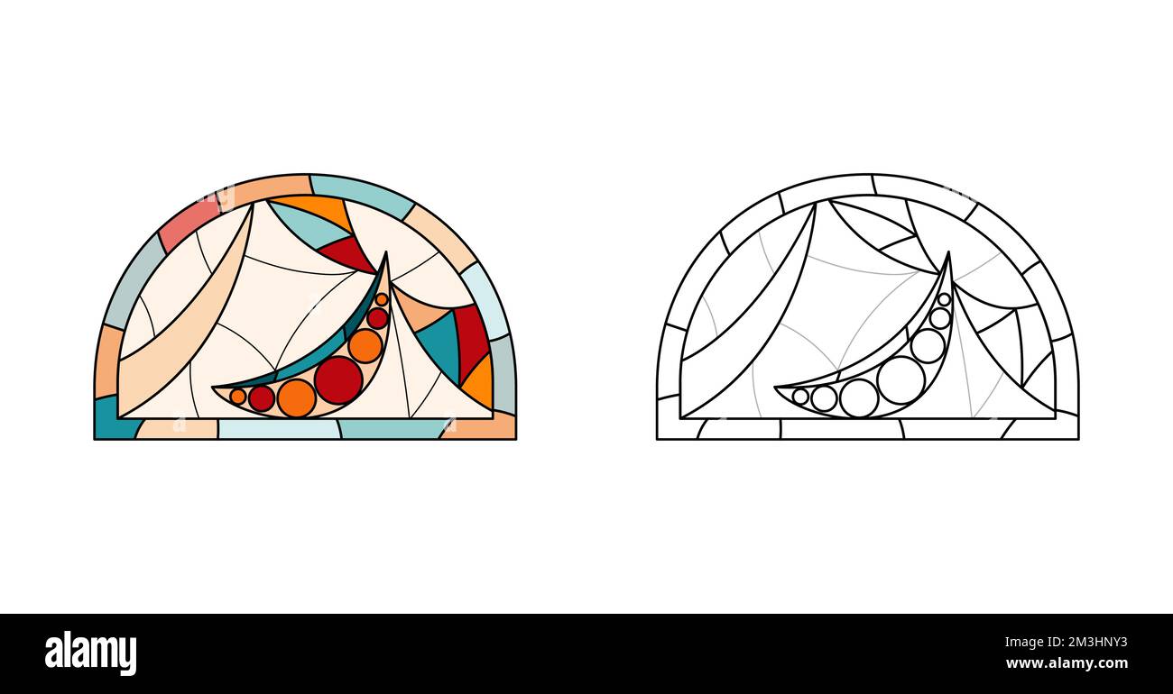 Stained Church glass spreadsheet for drawing Stock Vector Image & Art