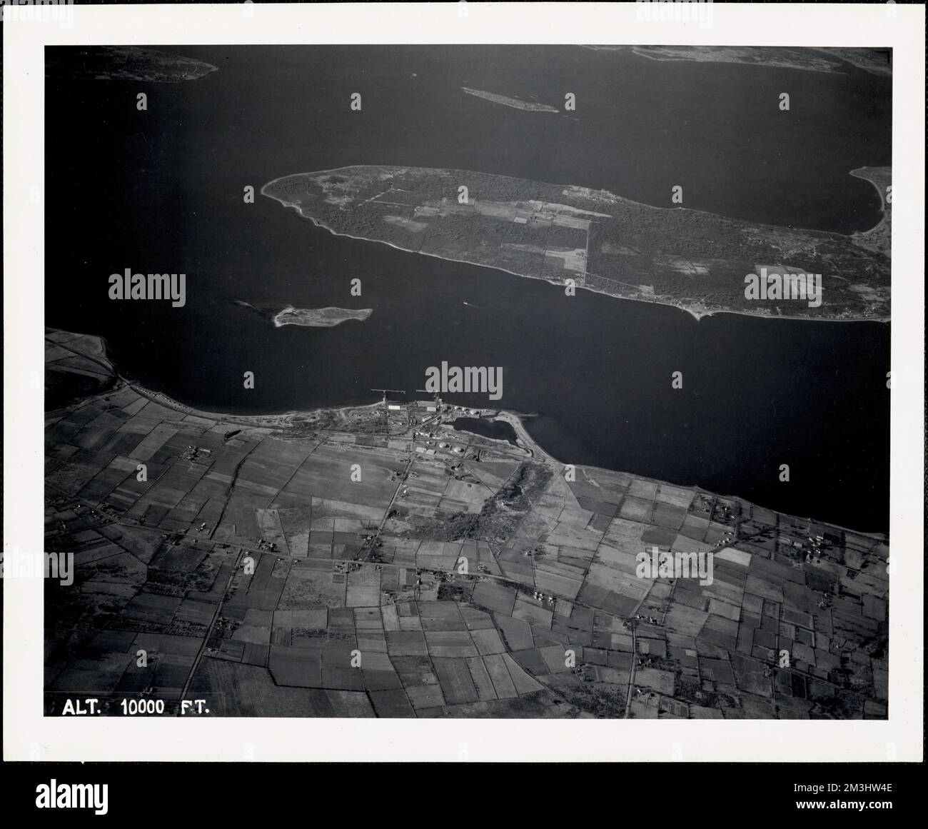 Naval Fuel Depot, Melville, RIview from east 10000 ft , Military