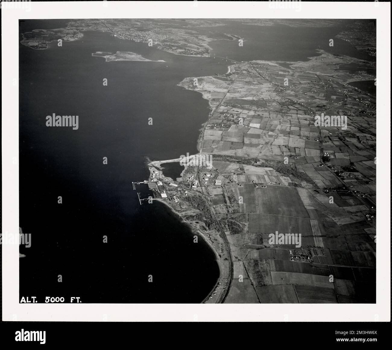 Naval Fuel Depot, Melville, RIview from south 5000 ft , Military