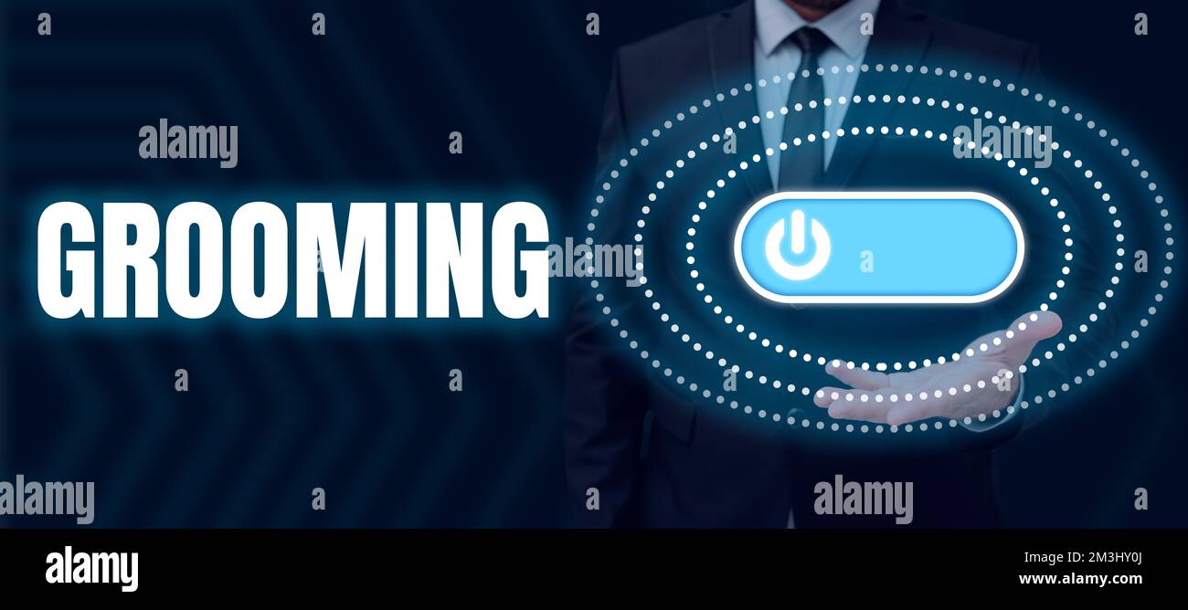 Grooming Text Text caption presenting Grooming. Business concept hygienic care and ...