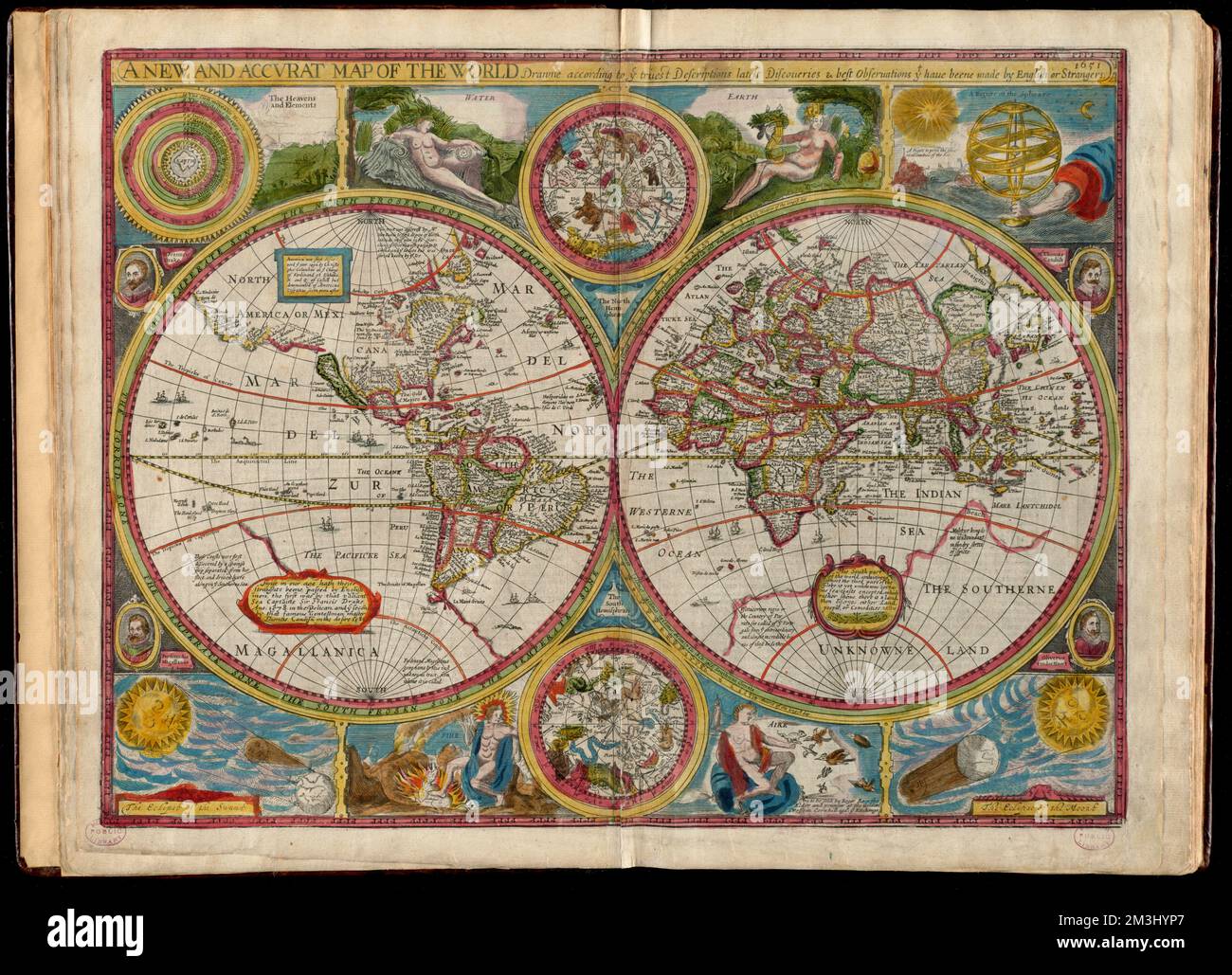 A new and accurat map of the world hi-res stock photography