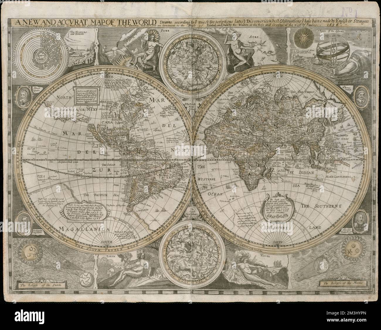 A new and accurat map of the world hi-res stock photography