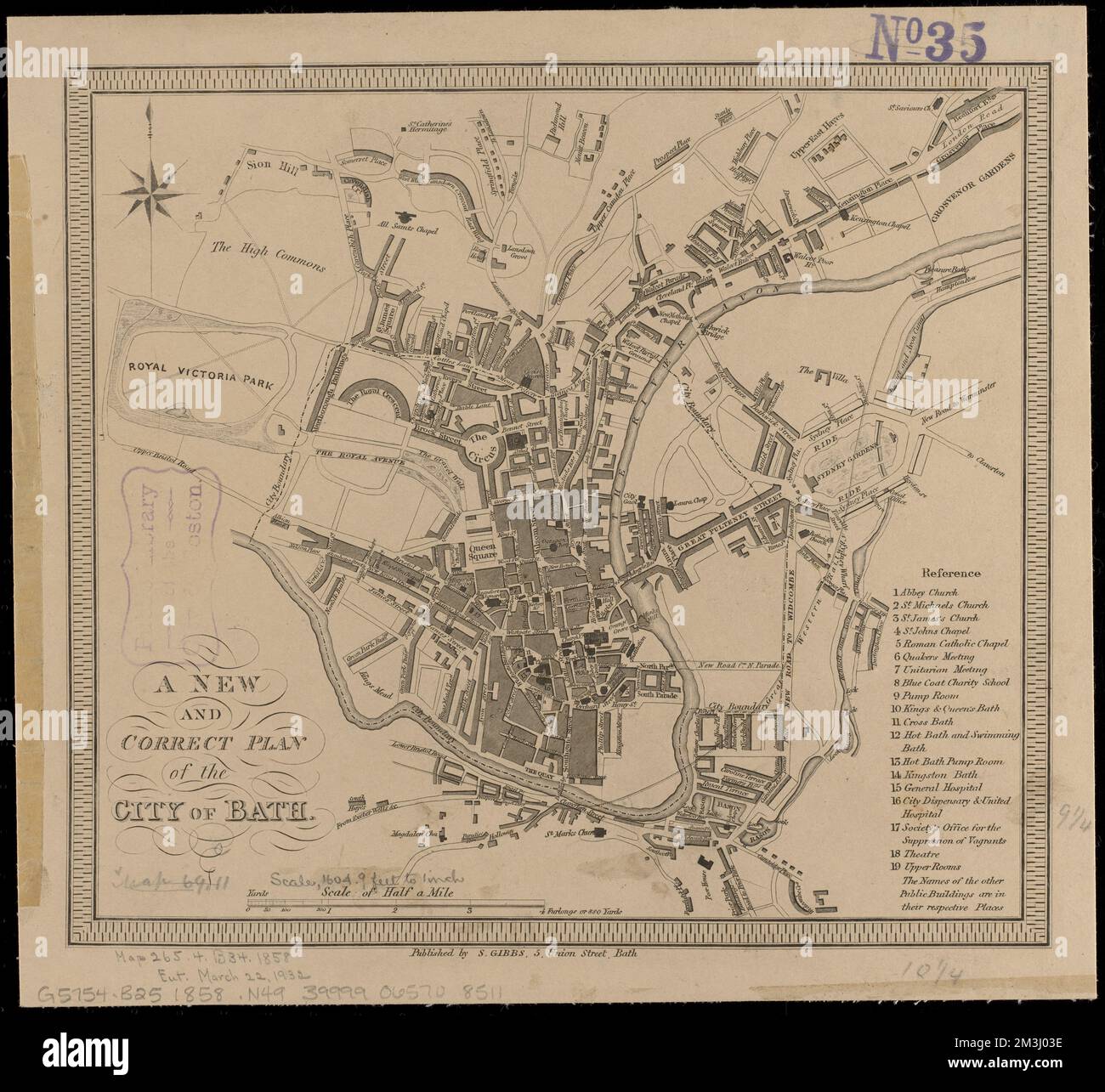 A new and correct plan of the city of Bath , Bath England, Maps Norman