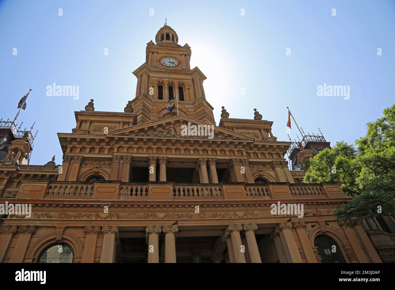 Town Hall on blue sky, Sydney Stock Photo