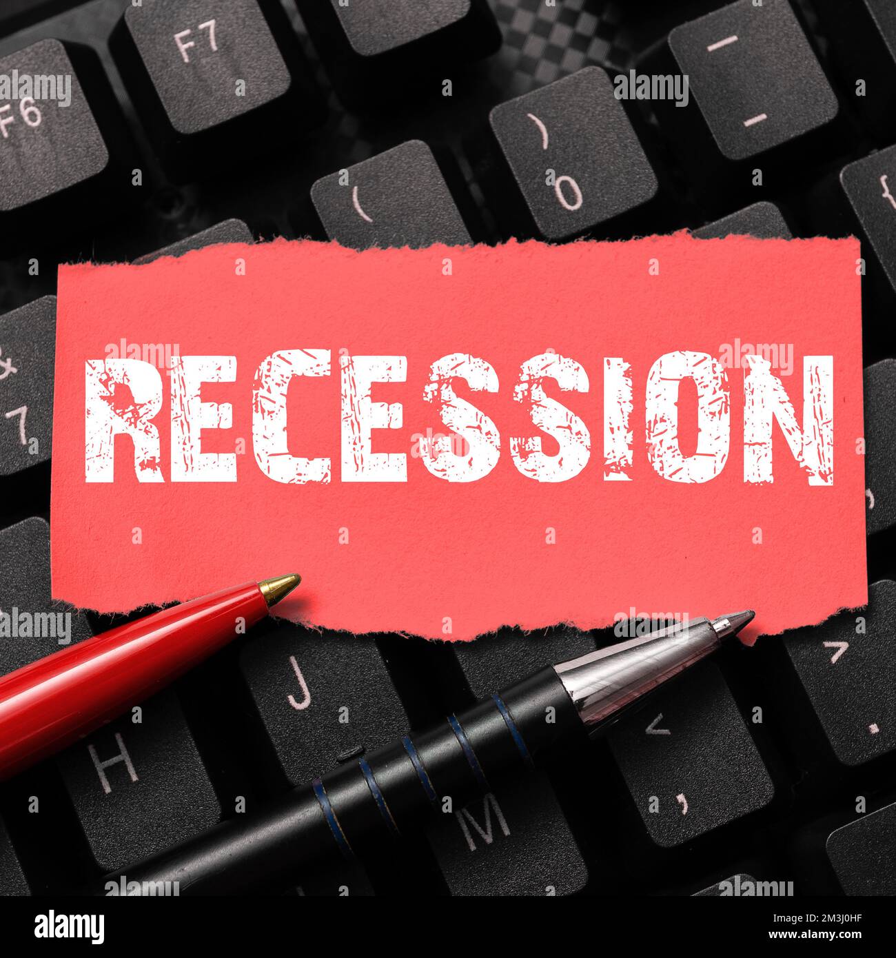 Text showing inspiration Recession. Word Written on the process of ...