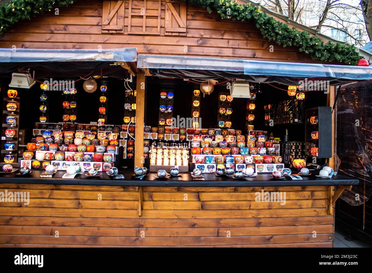 On the Promenades Jean-Louis Schneiter, the 150 chalets of the 'Christmas Village' will be deployed. Christmas Market in Reims will take place from De Stock Photo