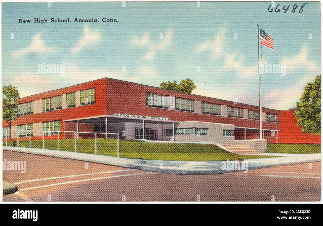 New high school, Ansonia, Conn. , Schools, Tichnor Brothers Collection