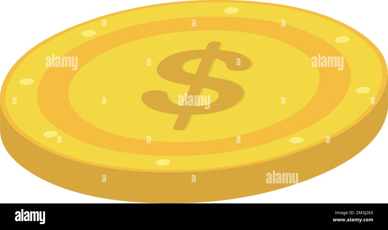 vector illustration of a cartoon coin Stock Vector