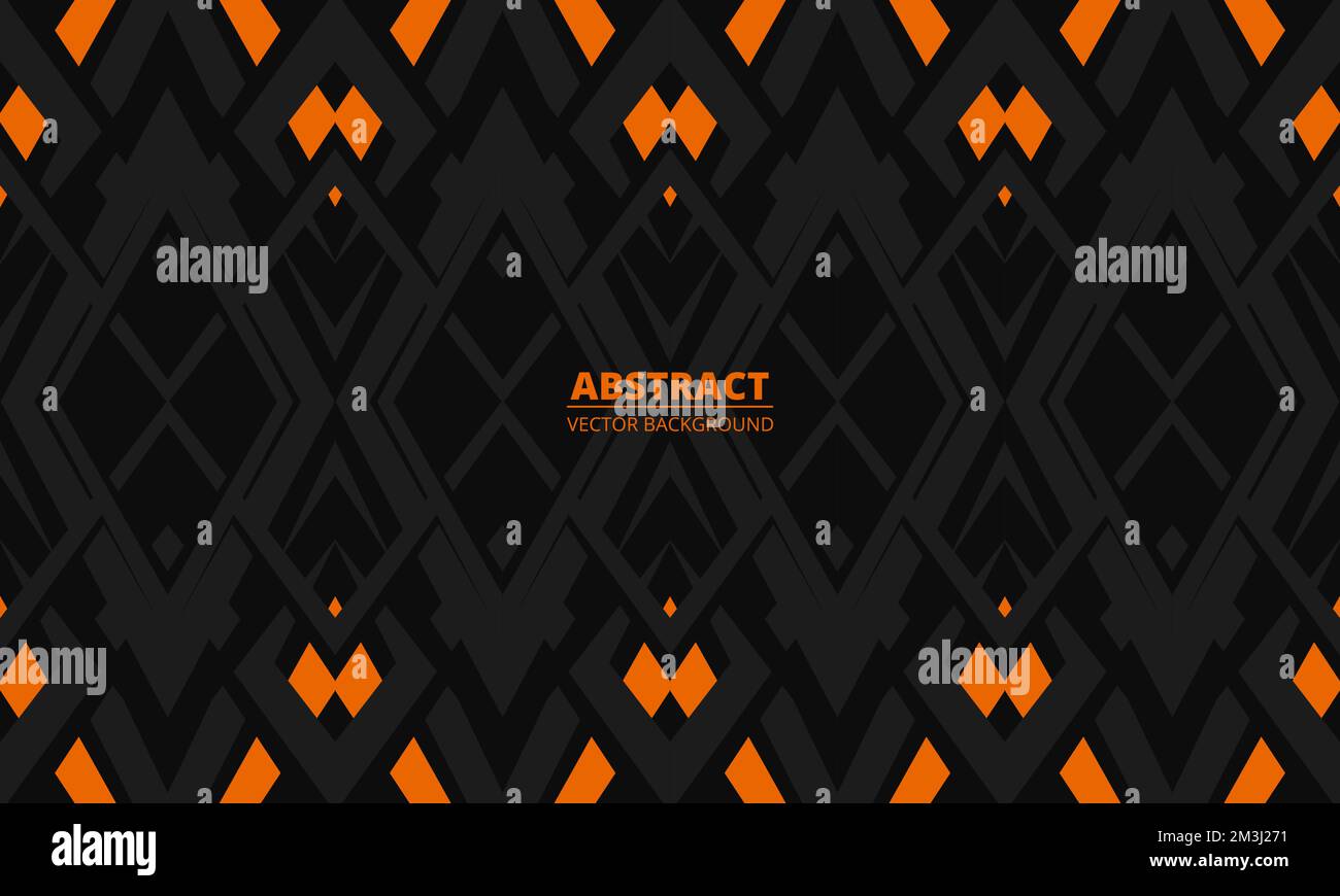 Dark vector abstract background with orange and black geometric shapes ...
