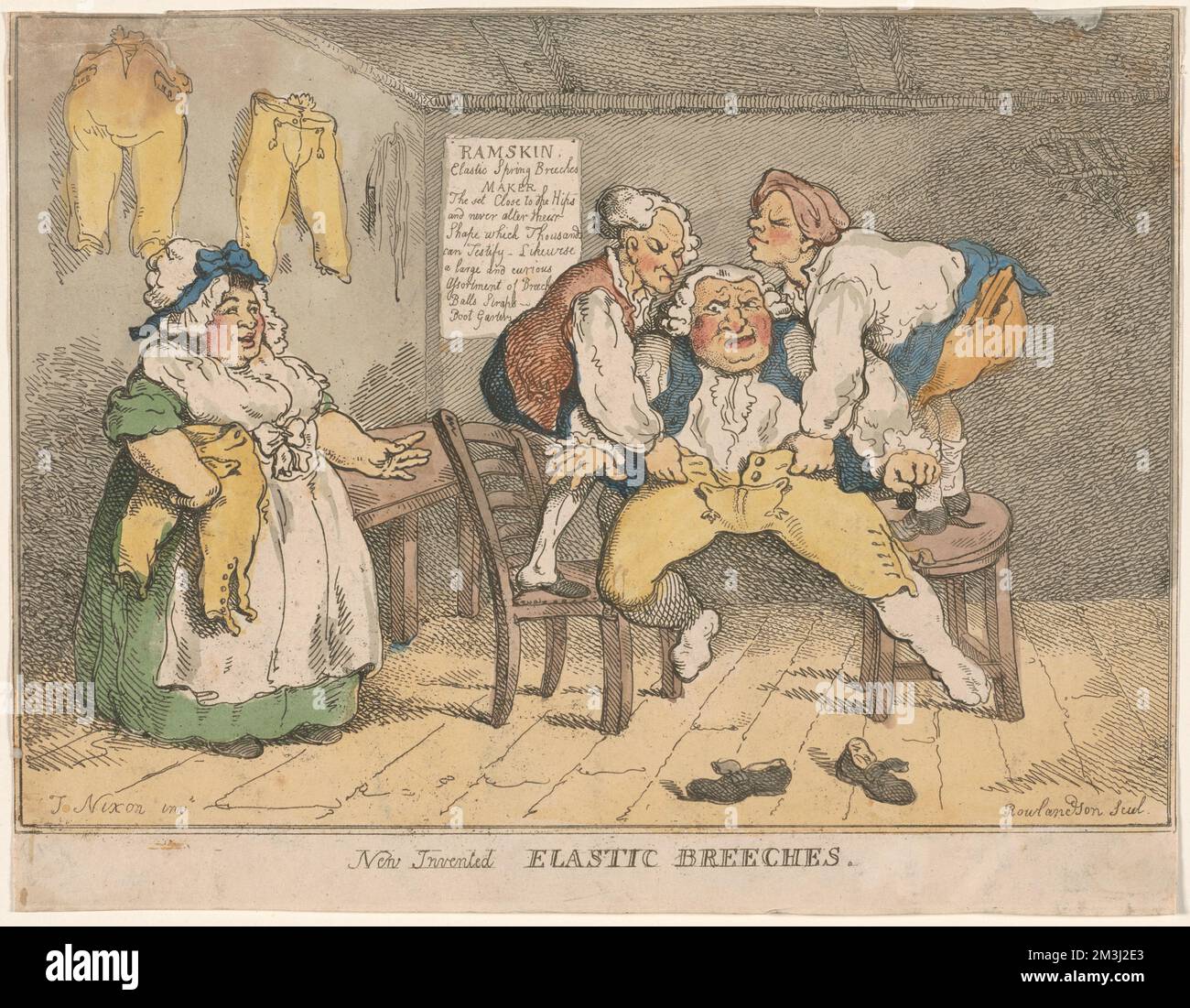 New invented elastic breeches , Clothing stores, Tailors, Inventors