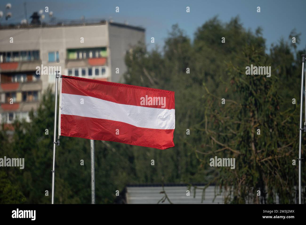 Flag of Austria in the wind Stock Photo