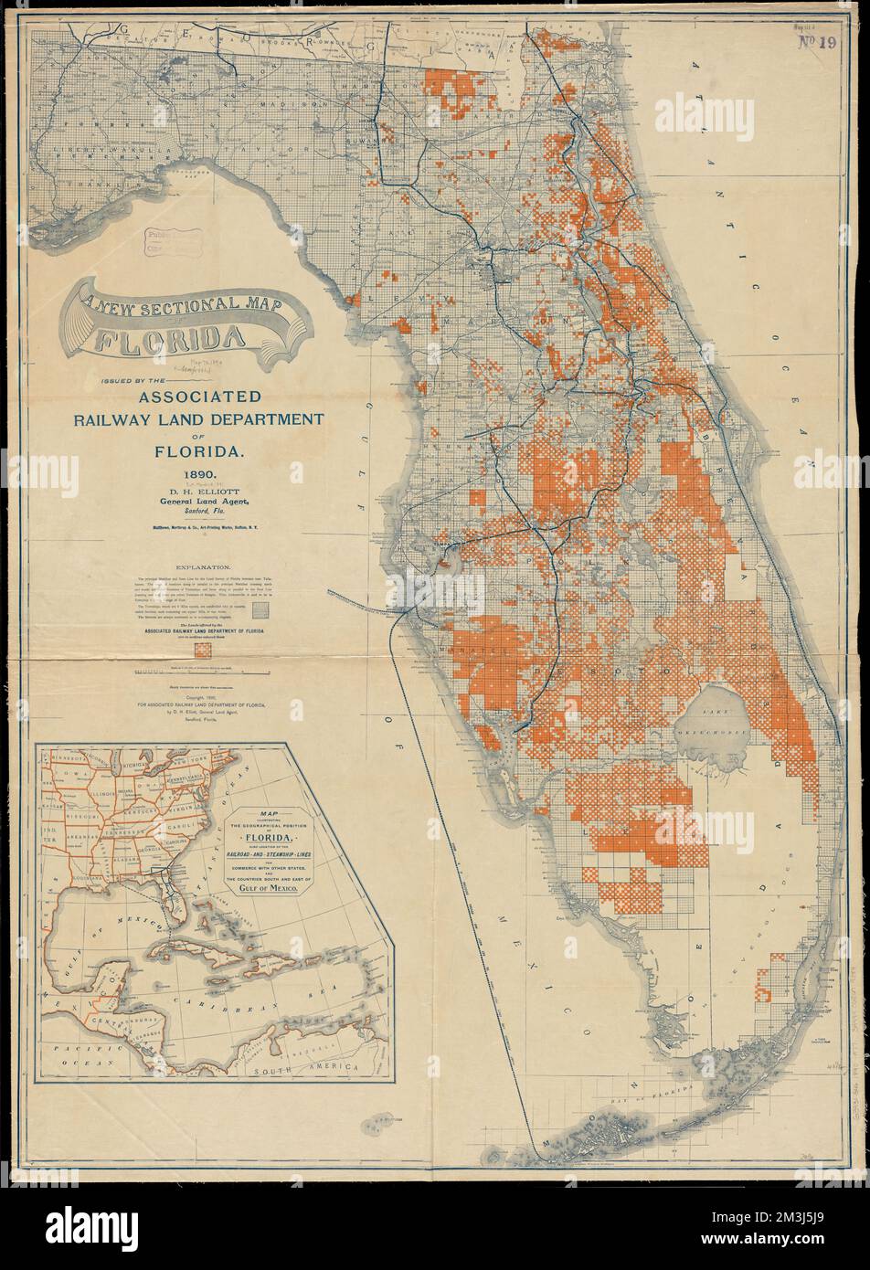 A new sectional map of Florida - A New Sectional Map Of Florida Railroads Florida Maps Real Property Florida Maps Florida Administrative And Political Divisions Maps Norman B Leventhal Map Center Collection 2M3J5J9