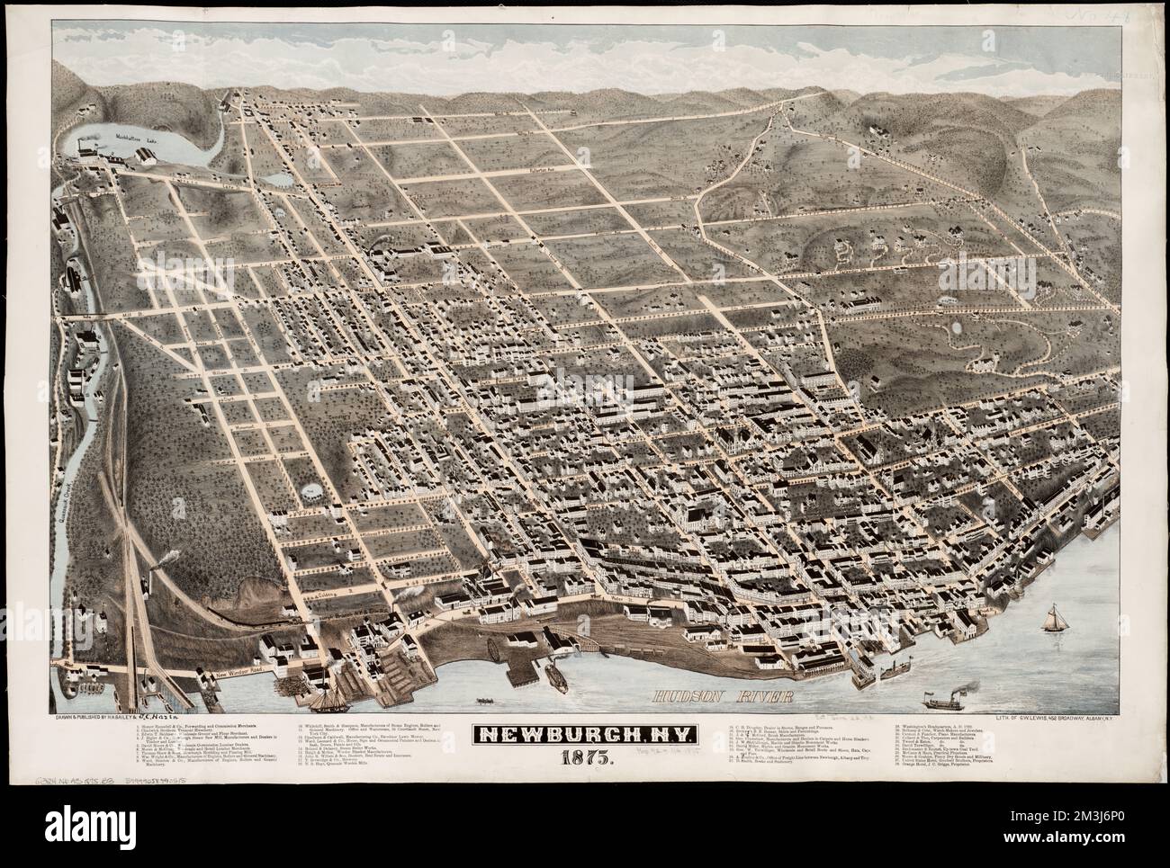 Newburgh N Y 1875 Newburgh - Newburgh Ny 1875 Newburgh Ny Aerial Views Norman B Leventhal Map Center Collection 2M3J6P0 