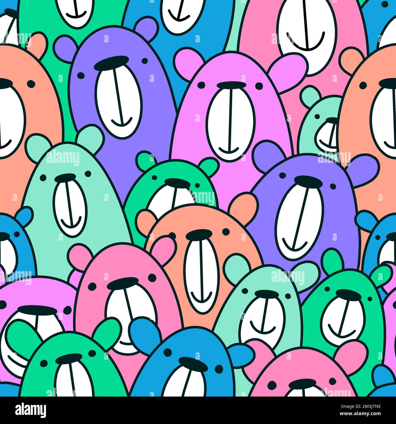 Cartoon toys animals seamless fluffy bears pattern for wrapping paper ...