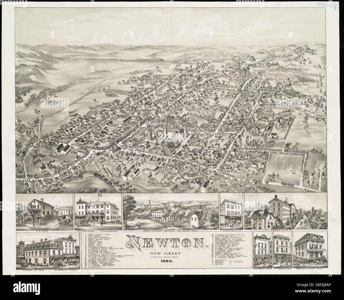 Newton : New Jersey , Newton N.J., Aerial views Norman B. Leventhal Map ...