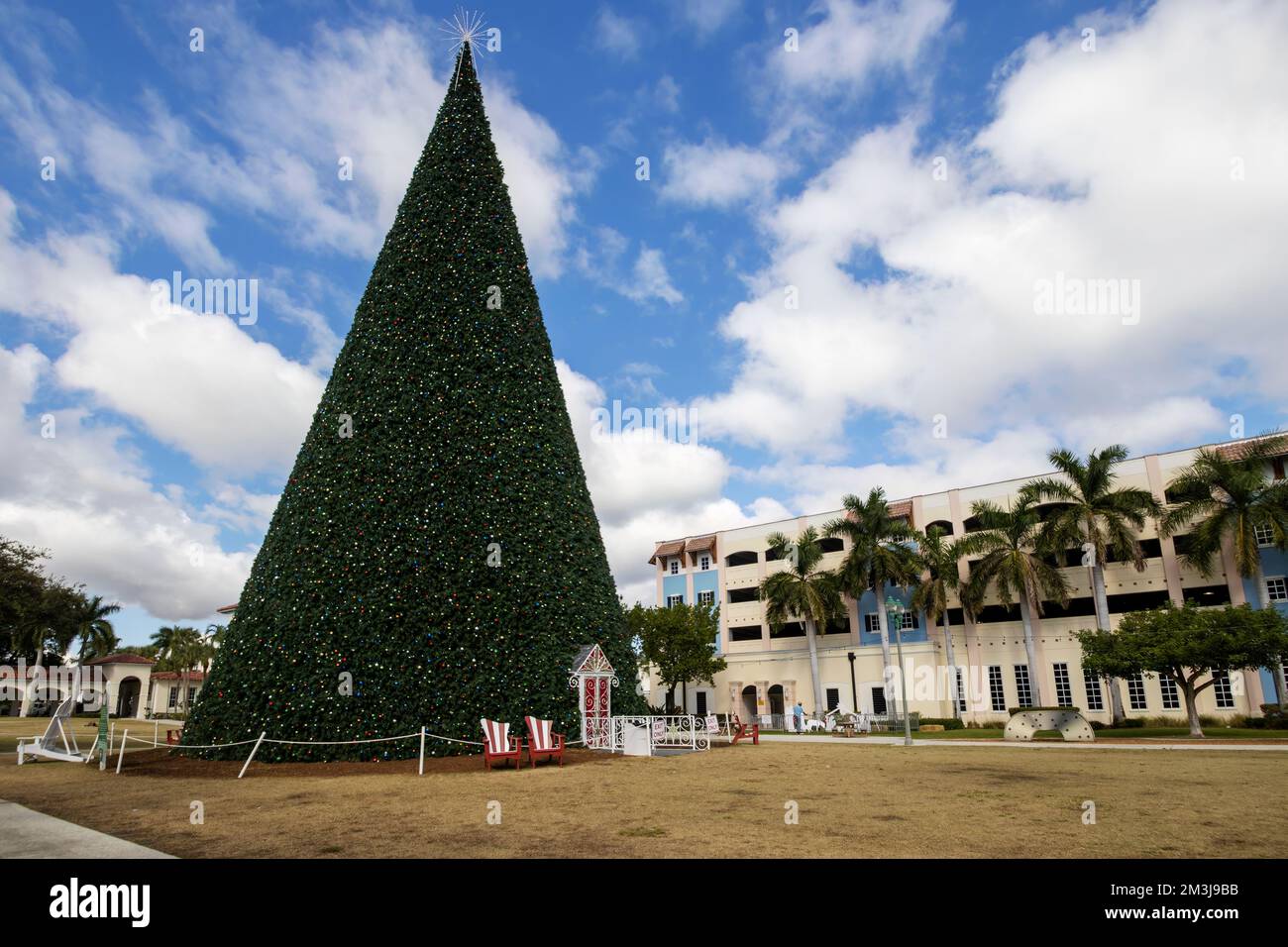 The magnificent 100ft Christmas Tree in Delray Beach, Florida, USA