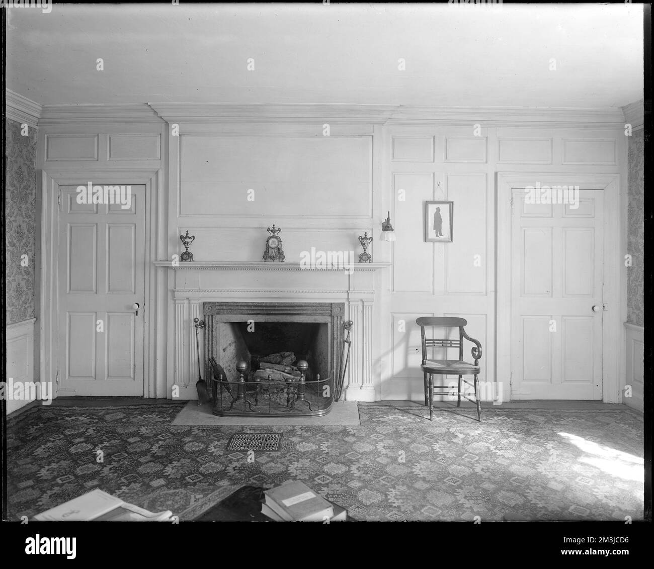 North Andover, Kittridge house, interior detail, parlor, panelling