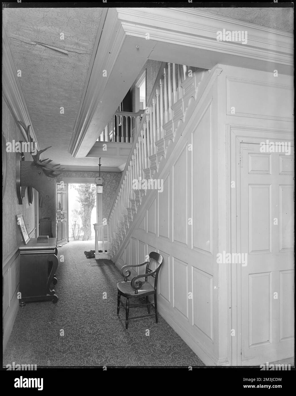 North Andover, Kittridge house, interior detail, stairway , Houses