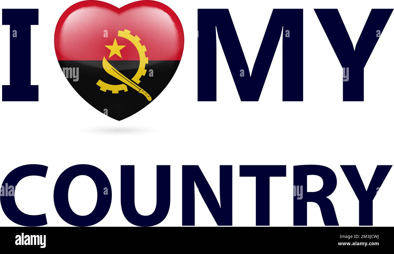 Heart with Angolan flag design. I Love My Country - Angola Stock Vector ...