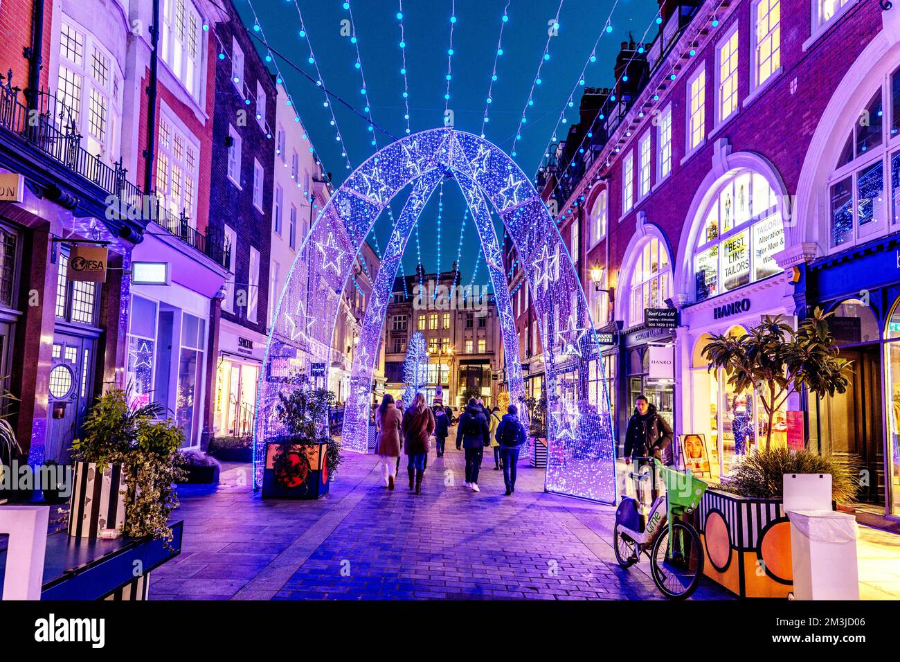 Christmas Decorations in South Molton Street London UK Stock Photo Alamy