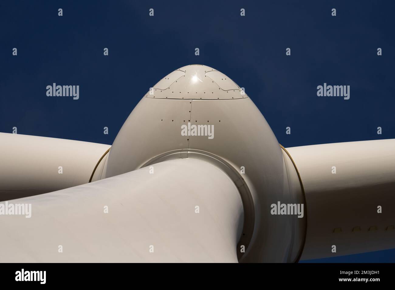 White Propeller Head On Wind Turbine extreme close up Stock Photo Alamy