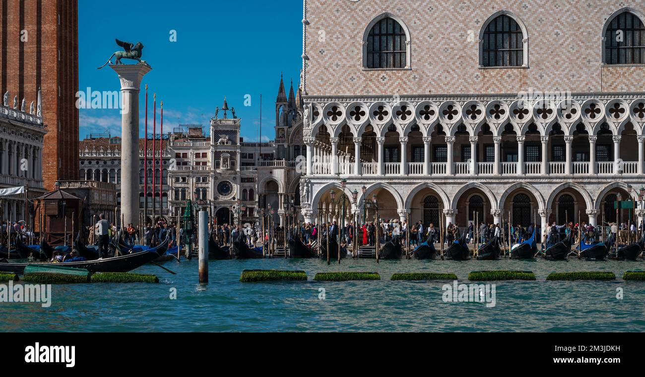 the famous St. Mark's square in Venice from the waterfront Stock Photo