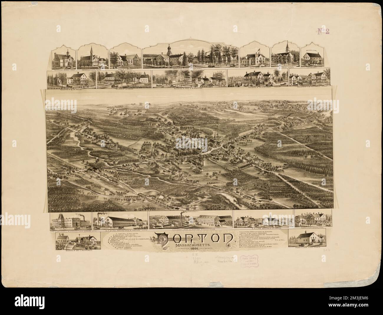 Norton Massachusetts 1891 - Norton Massachusetts 1891 Norton Mass Aerial Views Norman B Leventhal Map Center Collection 2M3JEM6 