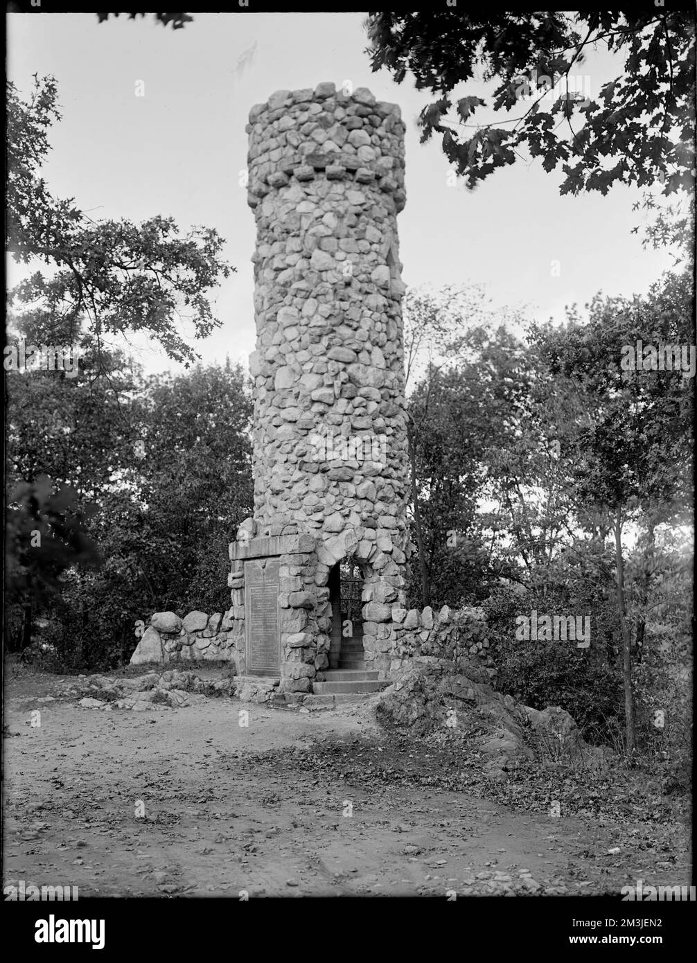 Norumbega Tower, Charles River , Forts & fortifications, Watch towers.  Leon Abdalian Collection Stock Photo