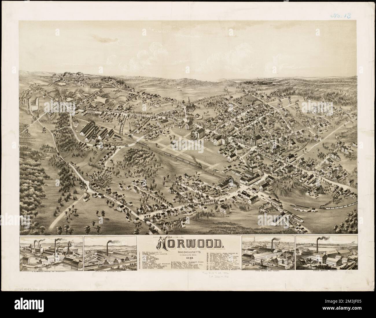 Norwood Massachusetts 1882 - Norwood Massachusetts 1882 Norwood Mass Aerial Views Norman B Leventhal Map Center Collection 2M3JF05 