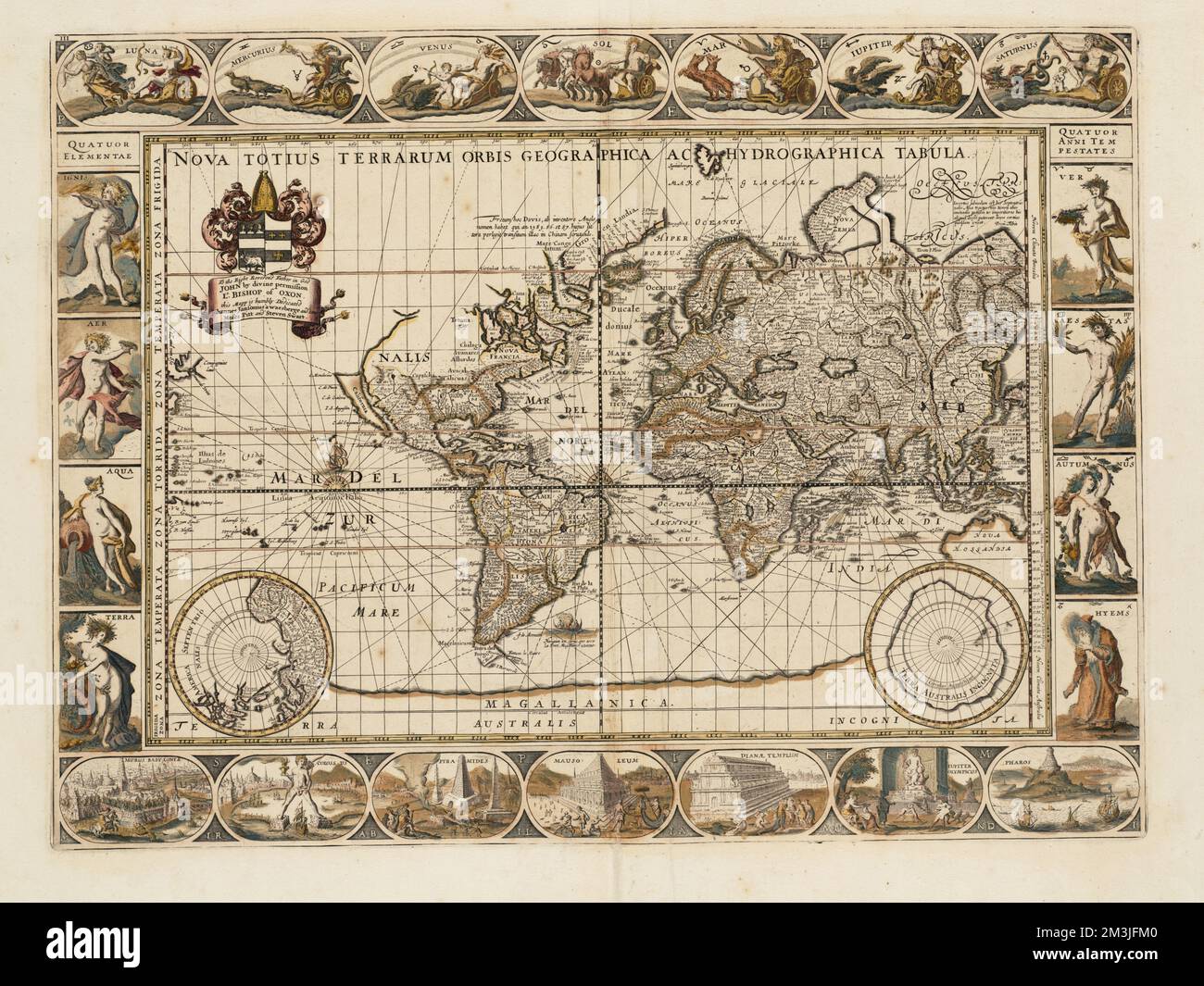 Nova totius terrarum orbis geographica ac hydrographica tabula , World maps, Early works to 1800 Norman B. Leventhal Map Center Collection Stock Photo