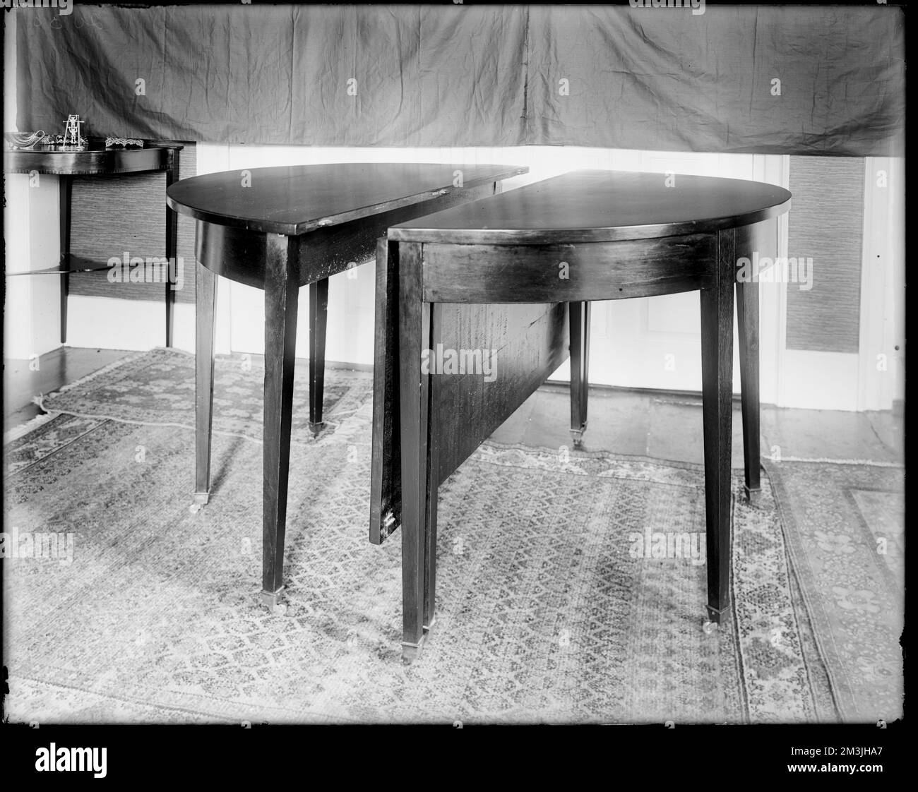 Objects, furniture, two part extension table, Eddy house, Kingston, RI
