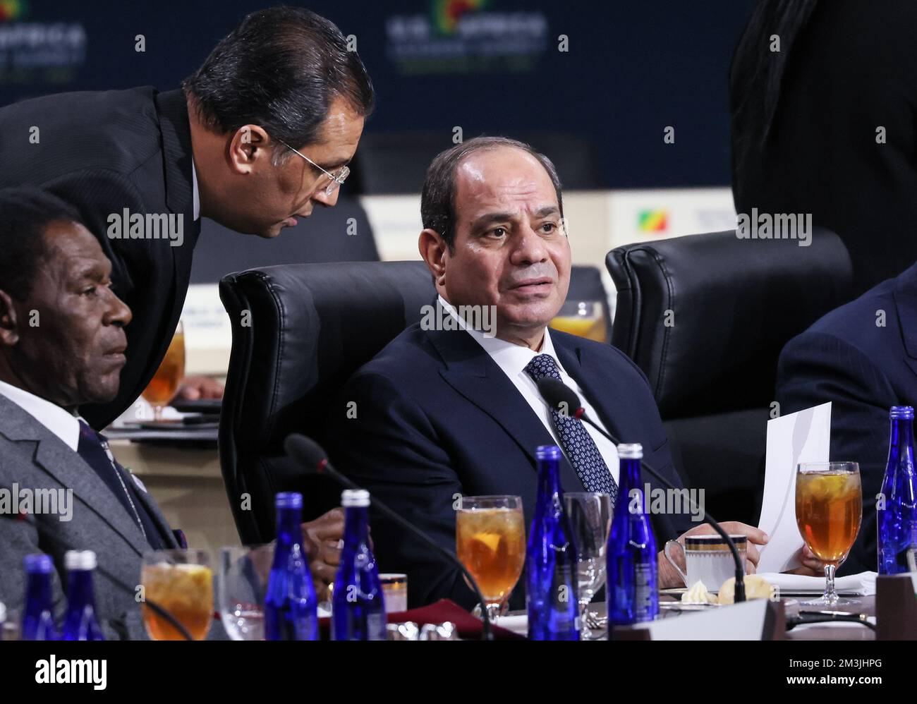 Washington, United States. 15th Dec, 2022. President of Egypt Abdel Fattah el-Sisi attends the Multilateral Partnerships with Africa to Meet Global Challenges: Heads of State Working Lunch on the third day of the U.S. Africa Leaders Summit at the Walter E. Washington Convention Center in Washington DC on Wednesday December 15, 2022. Photo by Jemal Countess/UPI Credit: UPI/Alamy Live News Stock Photo