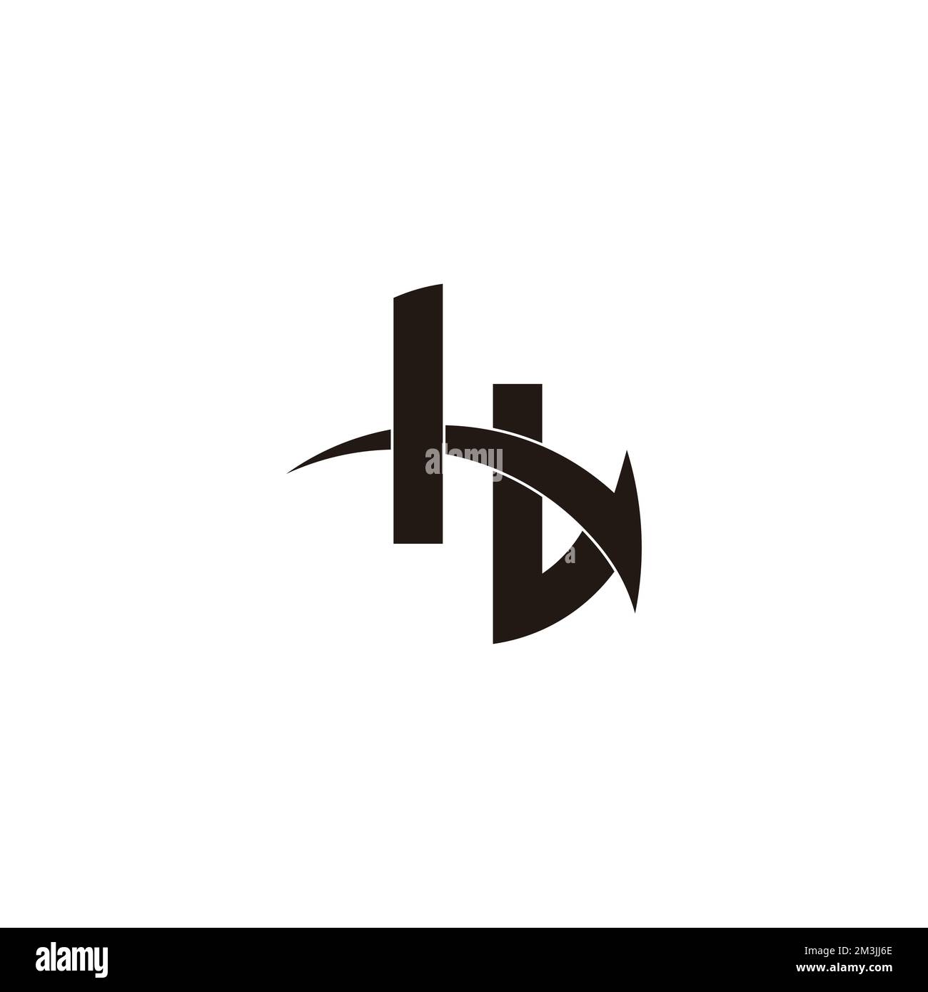 letter hb swoosh arrow geometric logo vector Stock Vector
