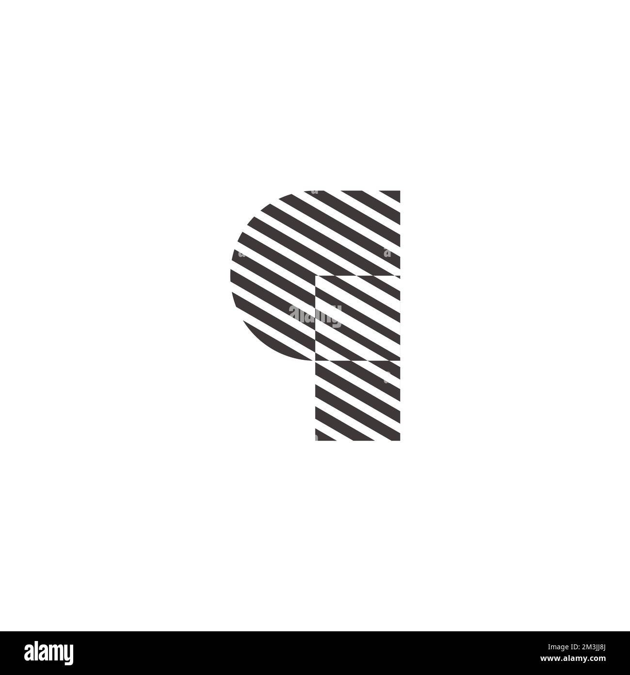letter q stripes square silhouete logo vector Stock Vector