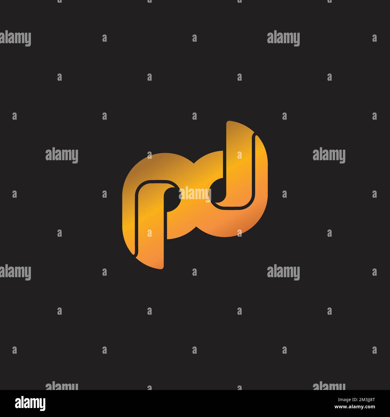 letter pd 3d gradient flat geometric logo vector Stock Vector