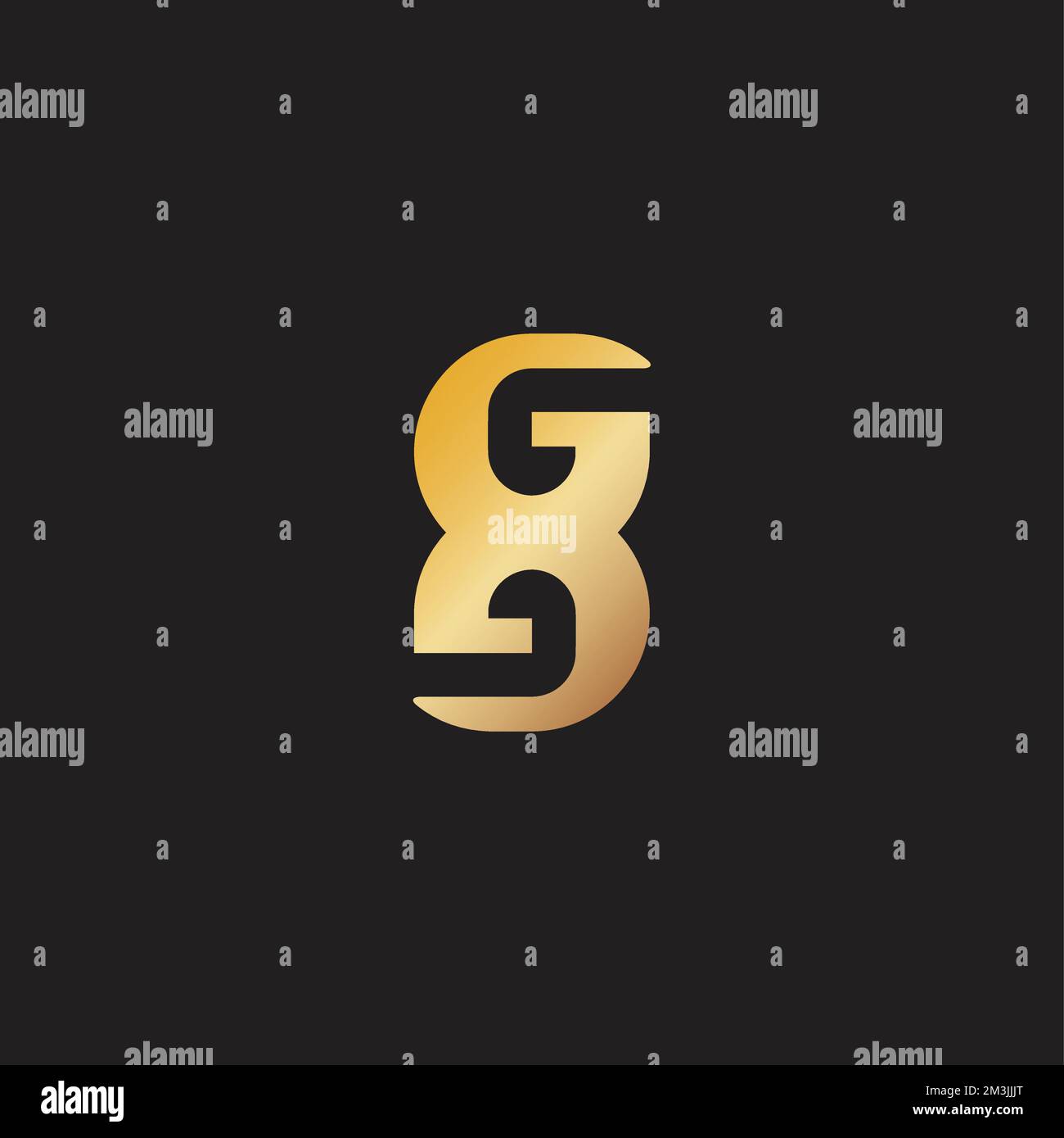 letter g e golden simple geometric logo vector Stock Vector