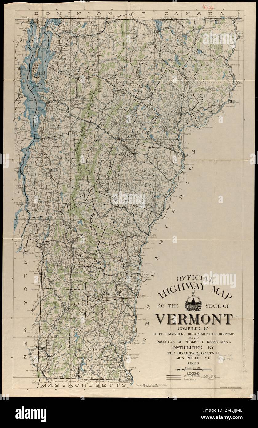 Official highway map of the state of Vermont , Vermont, Maps, Roads ...