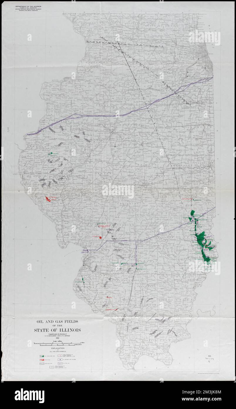 Oil and gas fields of the state of Illinois , Illinois, Maps, Oil