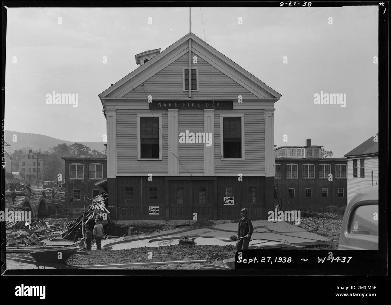 Old fire station, north side, Ware, Mass., Sep 27, 1938 Corner of