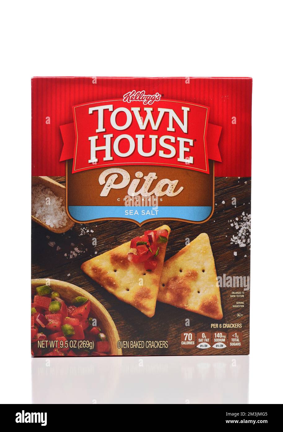 IRVINE, CALIFORNIA 15 DEC 2022 A box of Town House Pita Crackers, Sea Salt Flavor Stock Photo
