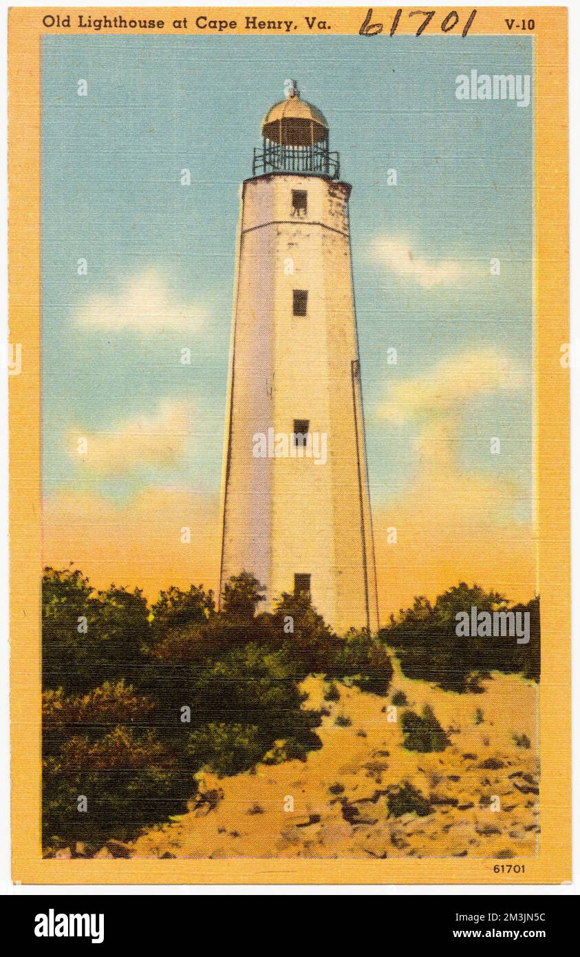 Old Lighthouse At Cape Henry, Va. , Tichnor Brothers Collection 