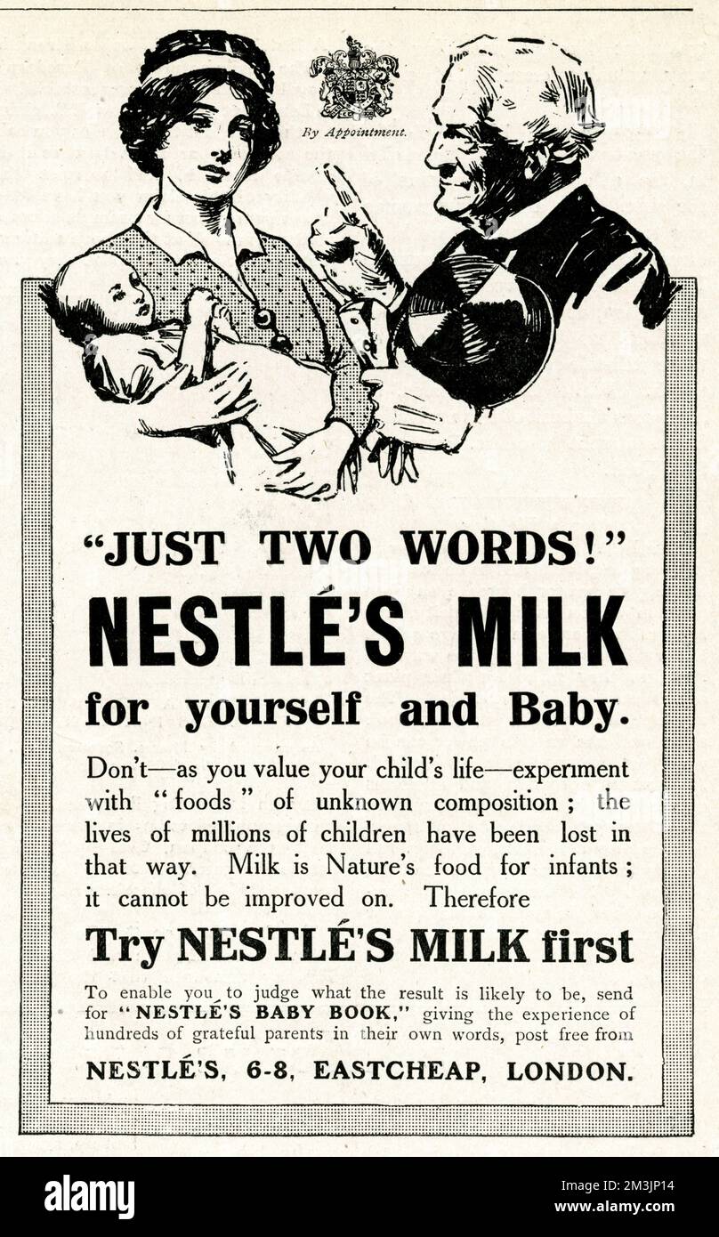 Just two words! Nestle's Milk 1915 Stock Photo