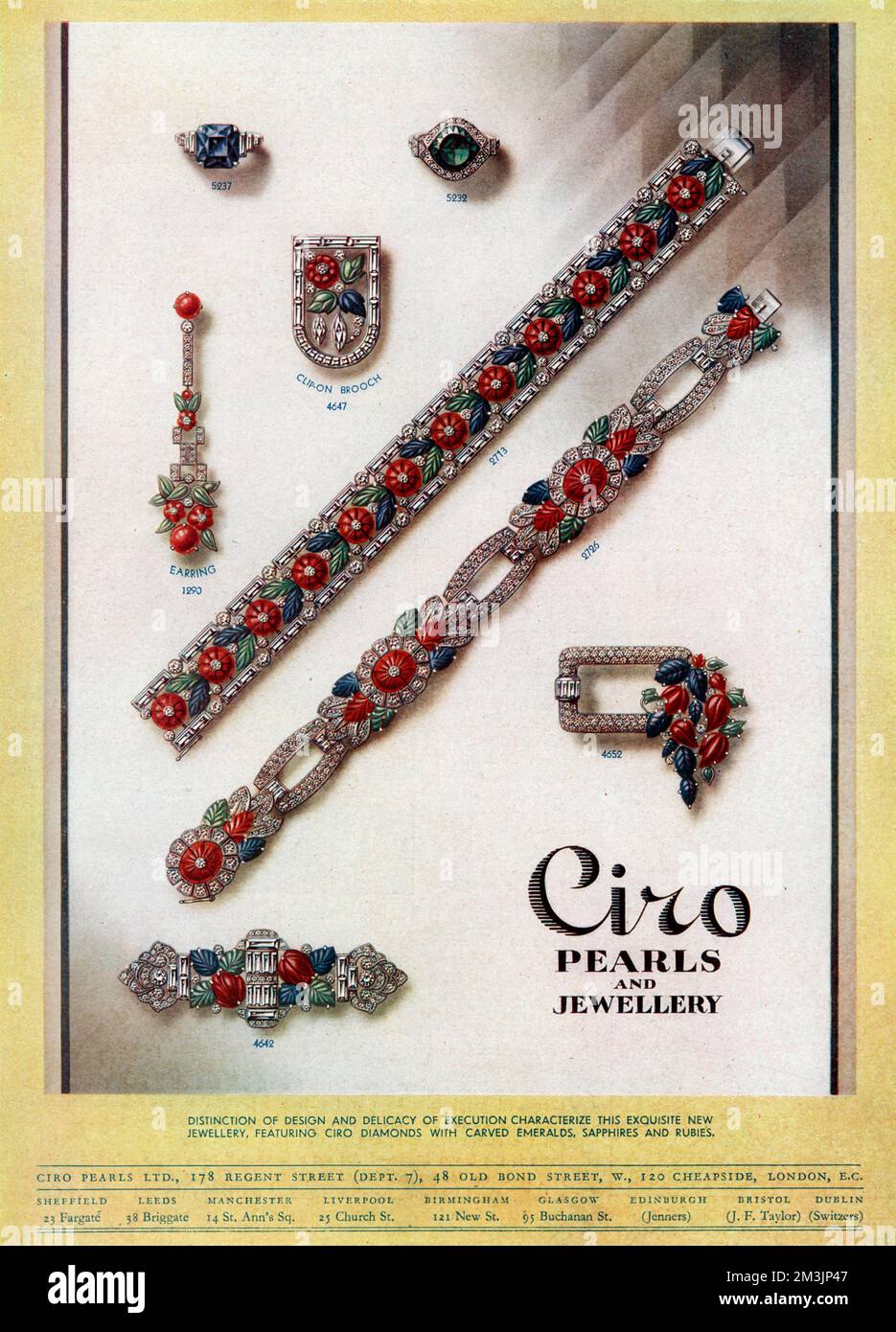 An advert for Ciro Pearls Ltd located at Regent Street, Old Bond Street