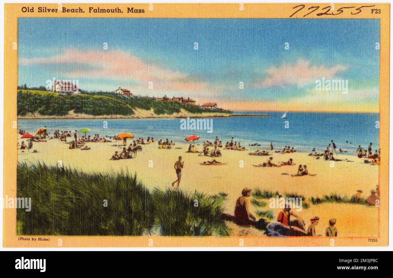 Old Silver Beach, Falmouth, Mass. , Beaches, Tichnor Brothers