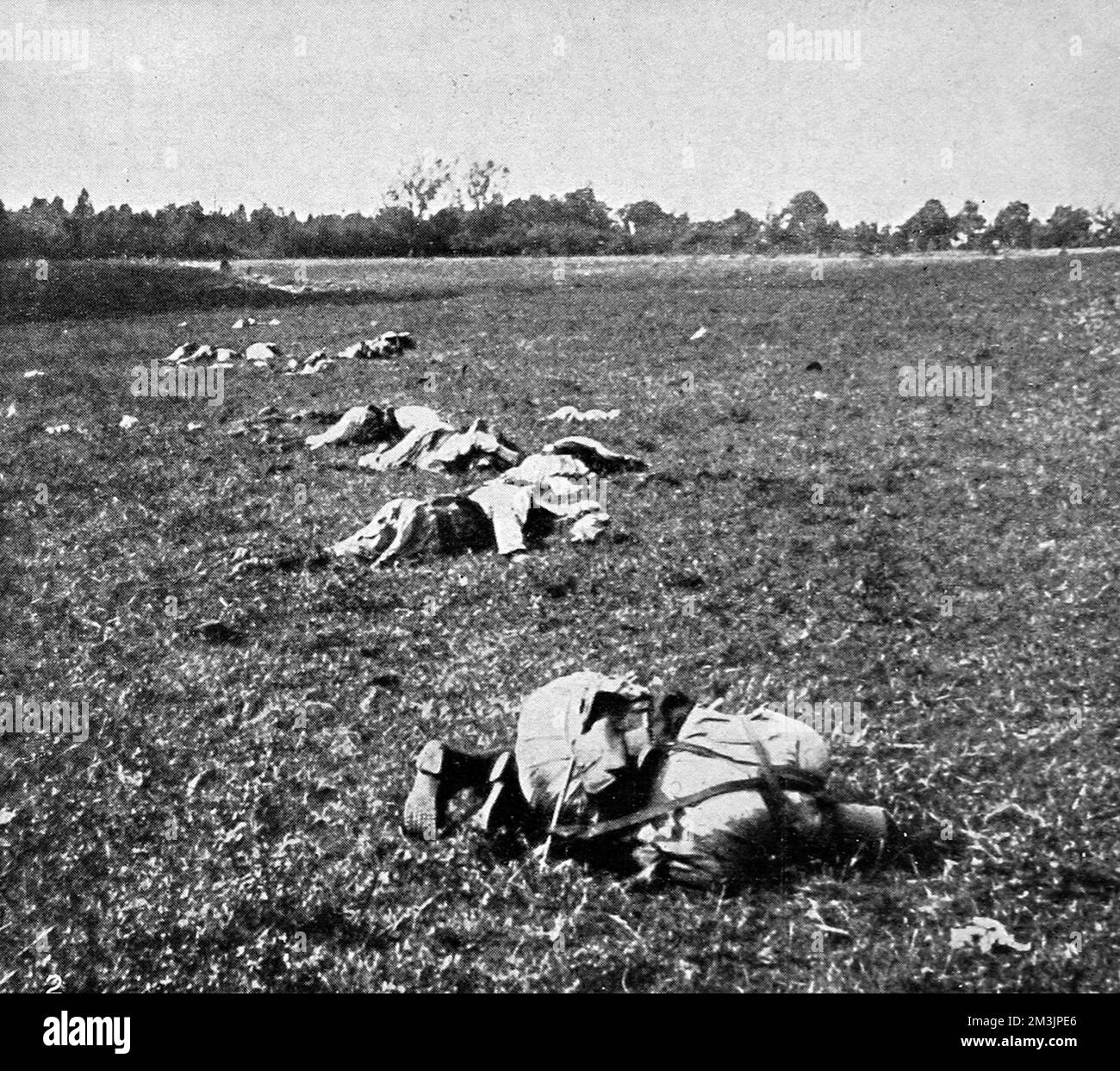 Dead Turcos (native Algerian troops) near Fere-Champenoise in Marne, in October 1914. Stock Photo